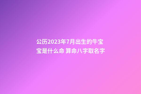 公历2023年7月出生的牛宝宝是什么命 算命八字取名字